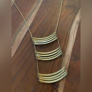 Madewell Boho Gold Toned Multi-Layer Ladder Necklace